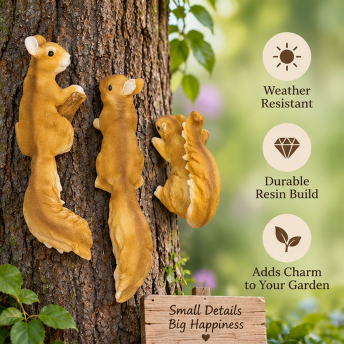Set of 3 wall squirrel