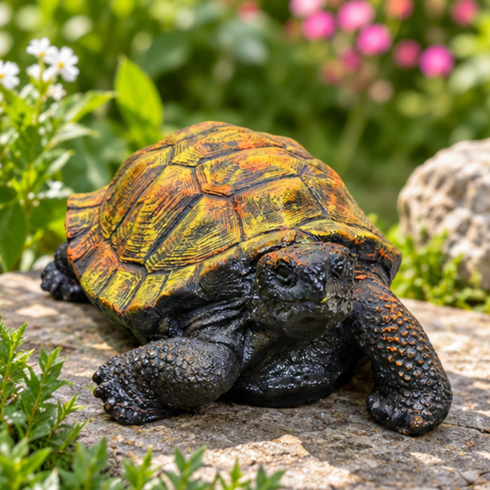 Tortoise Statue For Outdoor Garden Décor - Black
