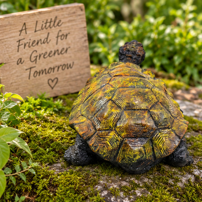 Tortoise Statue For Outdoor Garden Décor - Black