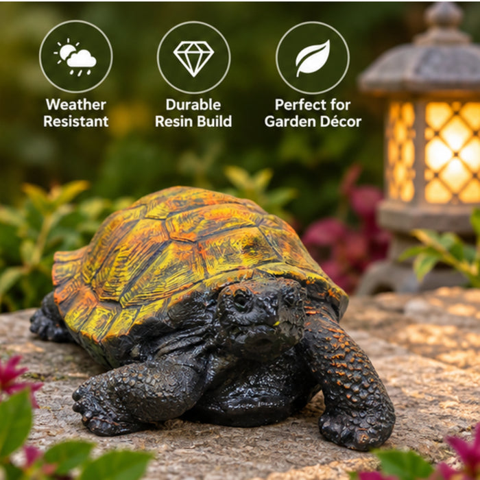 Tortoise Statue For Outdoor Garden Décor - Black