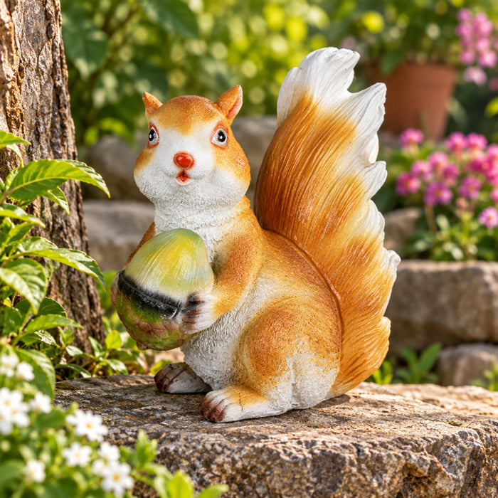 Resin Squirrel Statue for garden, balcony and outdoor decor