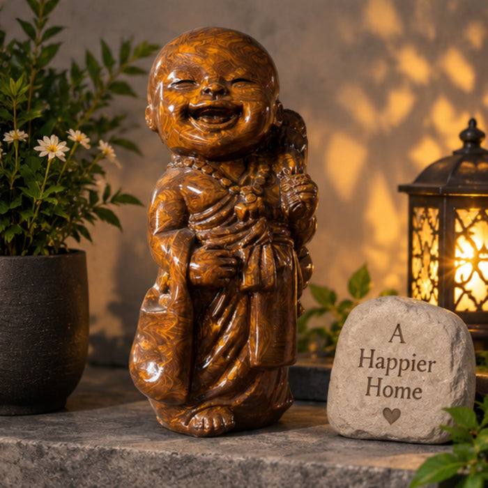 Laughing Buddha Figurine - Joyful Zen Monk Statue