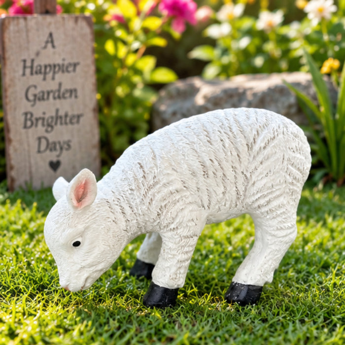 5 Inch Baby Sheep Statue for Garden Décor