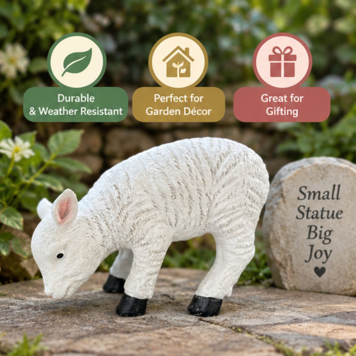 5 Inch Baby Sheep Statue for Garden Décor