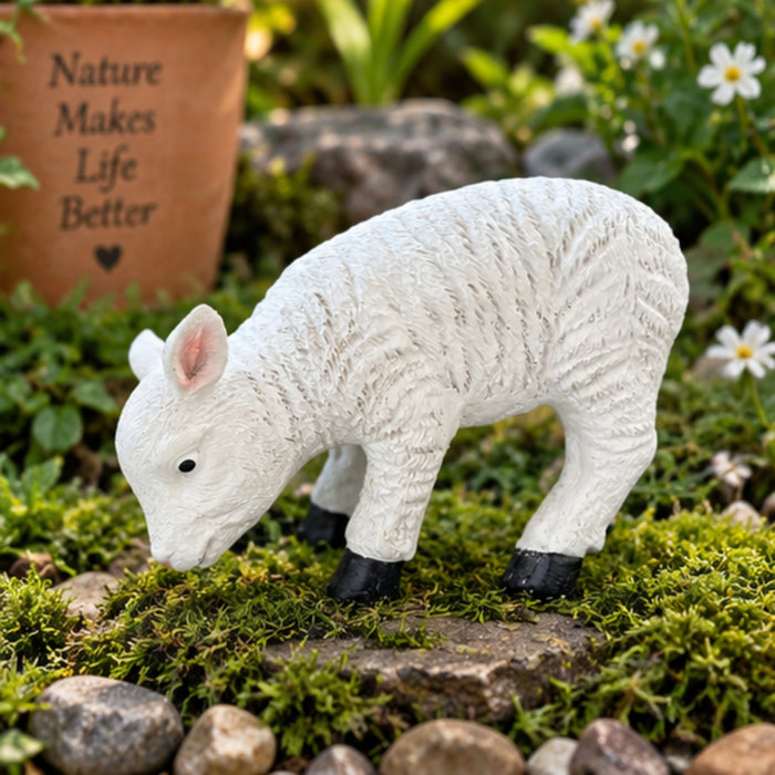 5 Inch Baby Sheep Statue for Garden Décor
