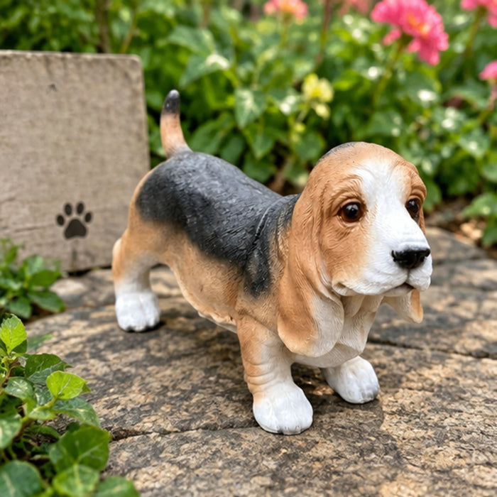 Dog Puppy Figurine - Collectible Dog Puppy Statue | Figurine for Home & Garden Décor