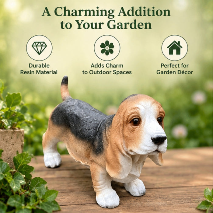 Dog Puppy Figurine - Collectible Dog Puppy Statue | Figurine for Home & Garden Décor