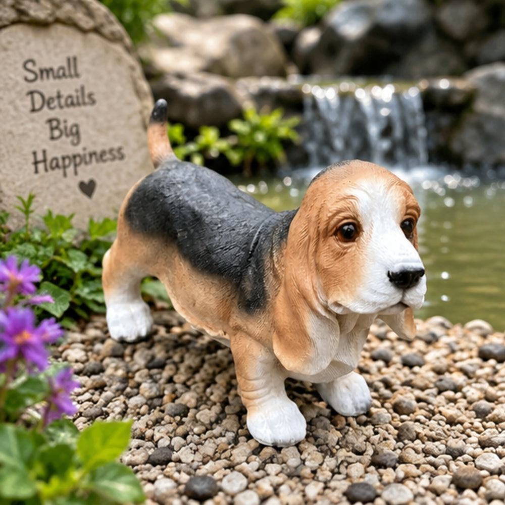 Dog Puppy Figurine - Collectible Dog Puppy Statue | Figurine for Home & Garden Décor