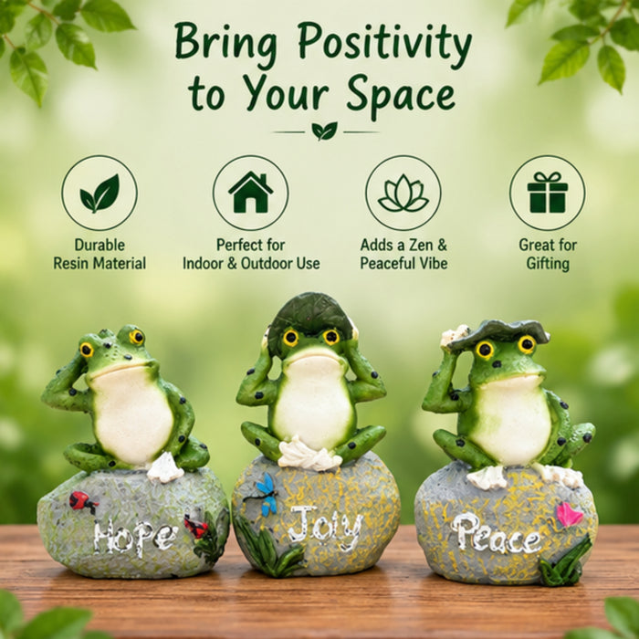 3-Piece Zen Frog Garden Statues