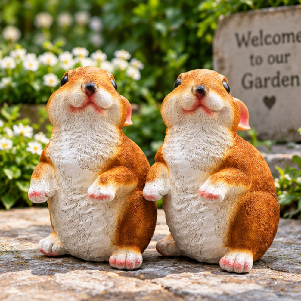 Cute Bunny Garden Decor Showpiece | Resin Bunny Animal Figurines