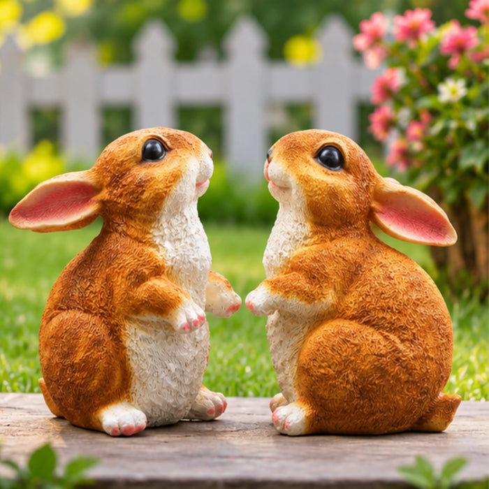 Cute Bunny Garden Decor Showpiece | Resin Bunny Animal Figurines