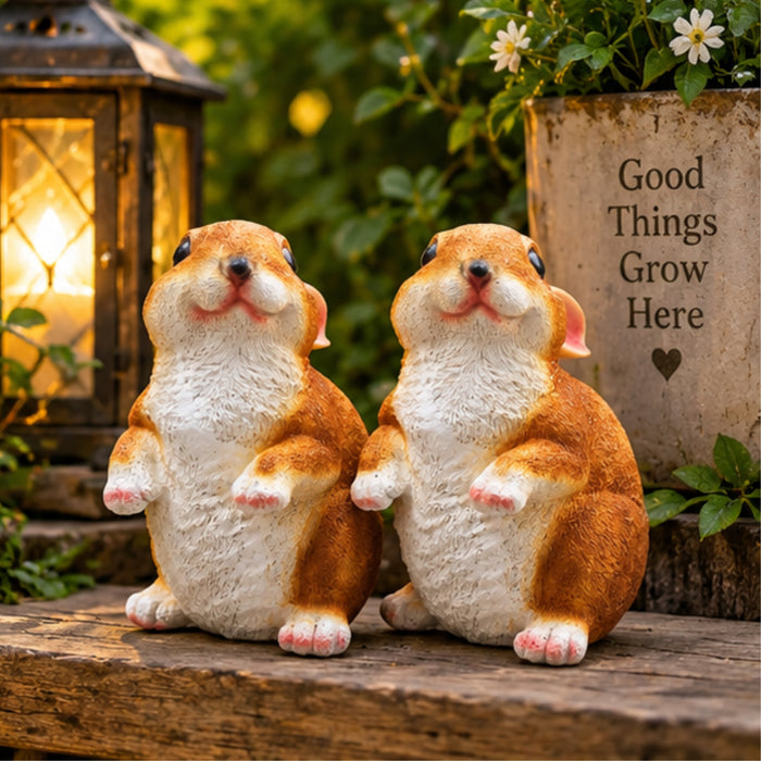 Cute Bunny Garden Decor Showpiece | Resin Bunny Animal Figurines