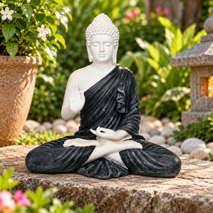 Resin white buddha statue| home décor and gift items | garden buddha statue