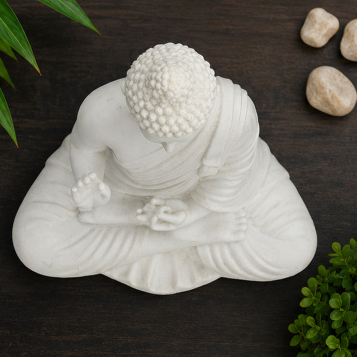 White Buddha Statue | Height 14 Inch | Matereial Resin
