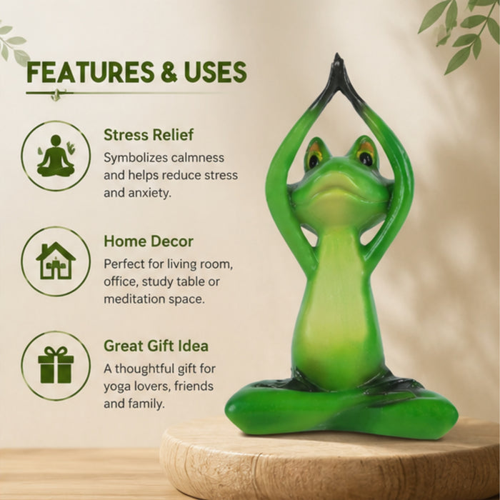 Resin Yoga Frog Hands Folding Statue for Decoration