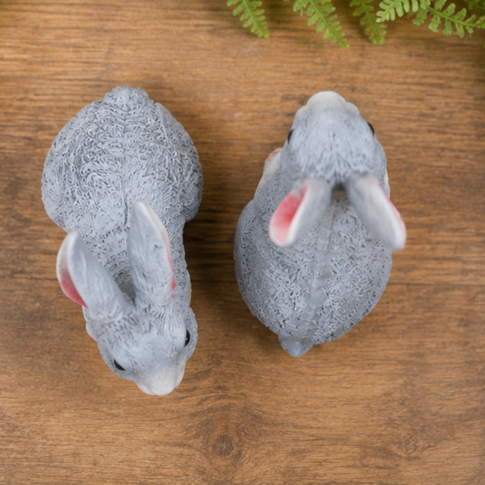 ( Set of 2)  Resin garden decor Sitting and Standing Rabbits