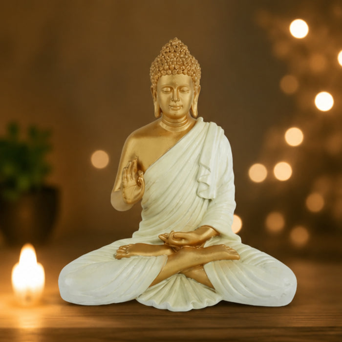 14 '' Buddha (Golden Body & Seagreen)  (Aashirwad)