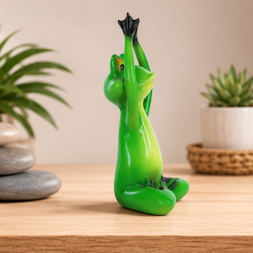 Resin Yoga Frog Hands Folding Statue for Decoration