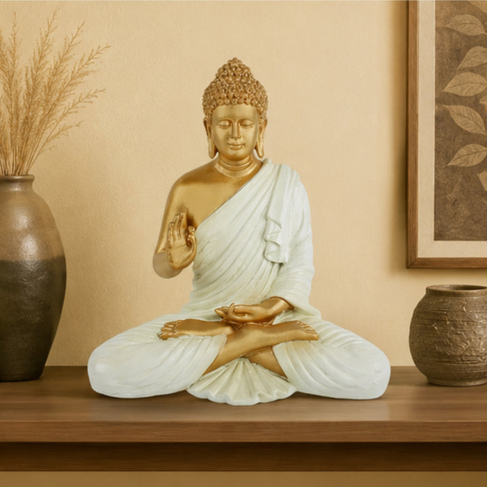 14 '' Buddha (Golden Body & Seagreen)  (Aashirwad)