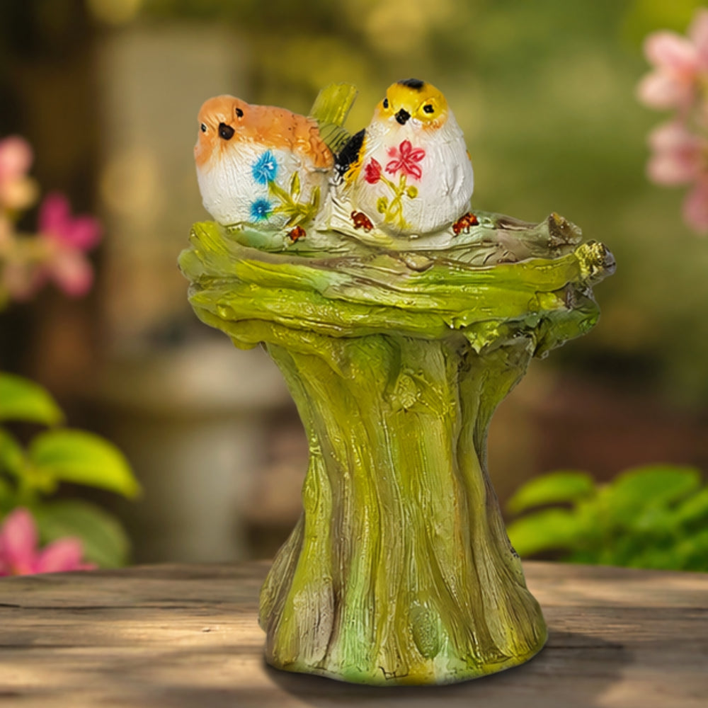 Bird Feeder with Two Birds & Stand