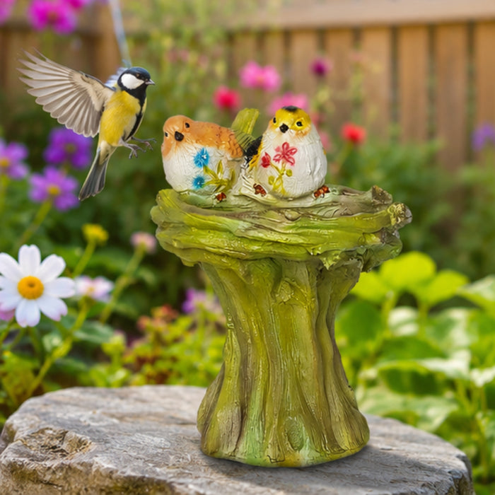 Bird Feeder with Two Birds & Stand
