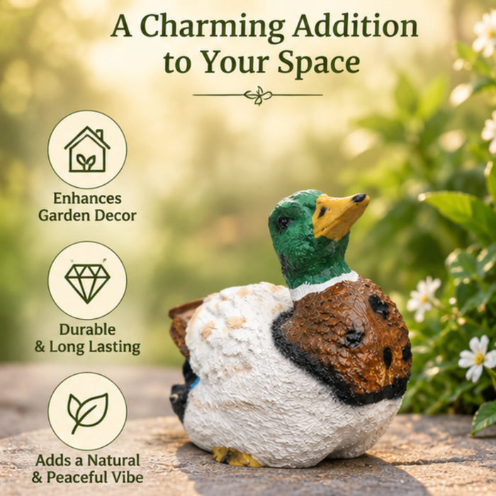 Duck Statue for Home and Garden Decoration (Green)