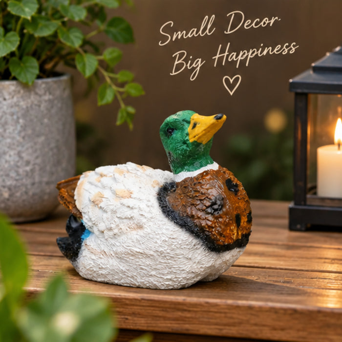 Duck Statue for Home and Garden Decoration (Green)