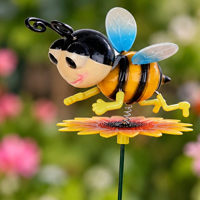 (Set of 2) Plastic Animated Bee on Sunflower