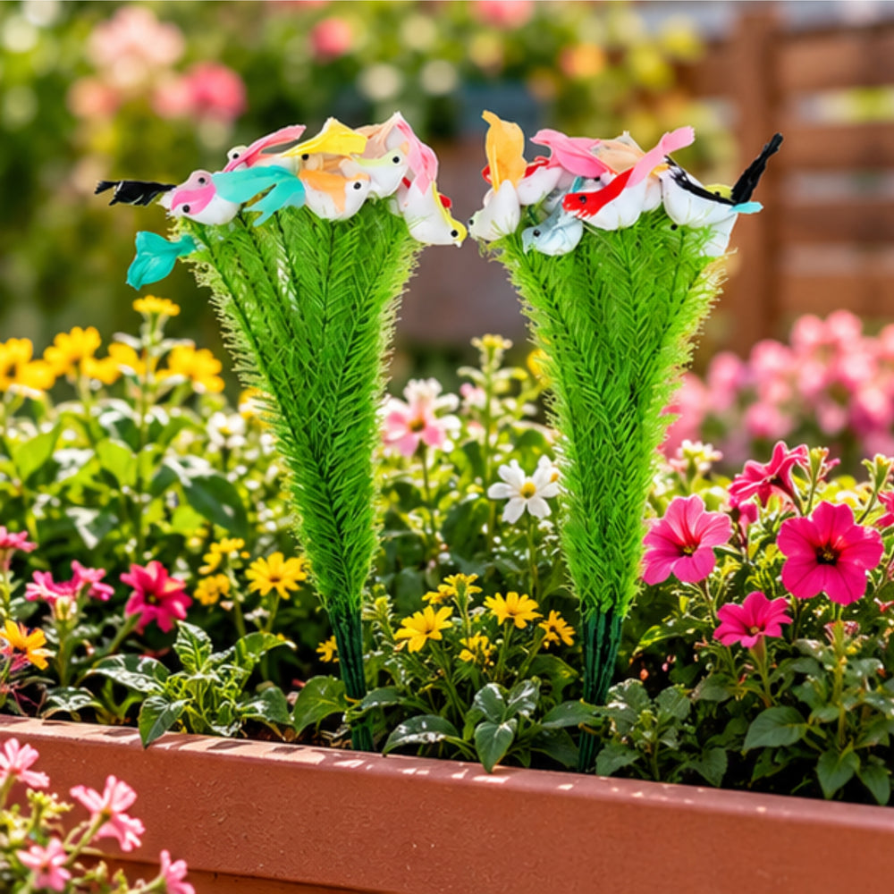Artificial Sparrow and Greenery Decorative Bunch
