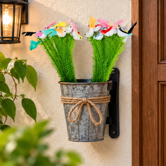 Artificial Sparrow and Greenery Decorative Bunch