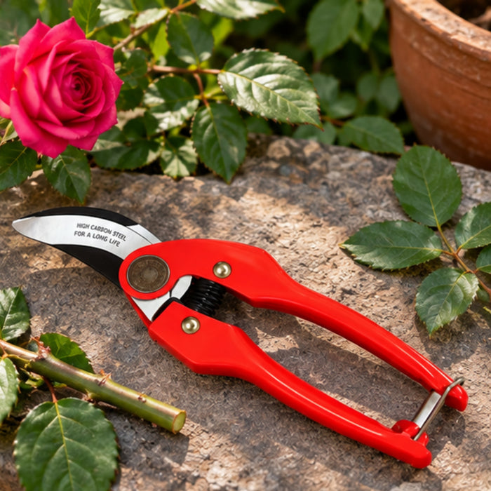 Heavy-Duty Red Garden Pruning Shears – Sharp Steel Blade Plant & Branch Trimmer