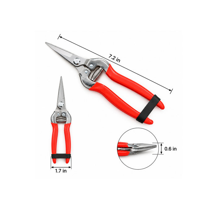 Heavy-Duty Red-Handled Garden Pruning Shears with Spring Action – Precision Plant & Flower Trimmer