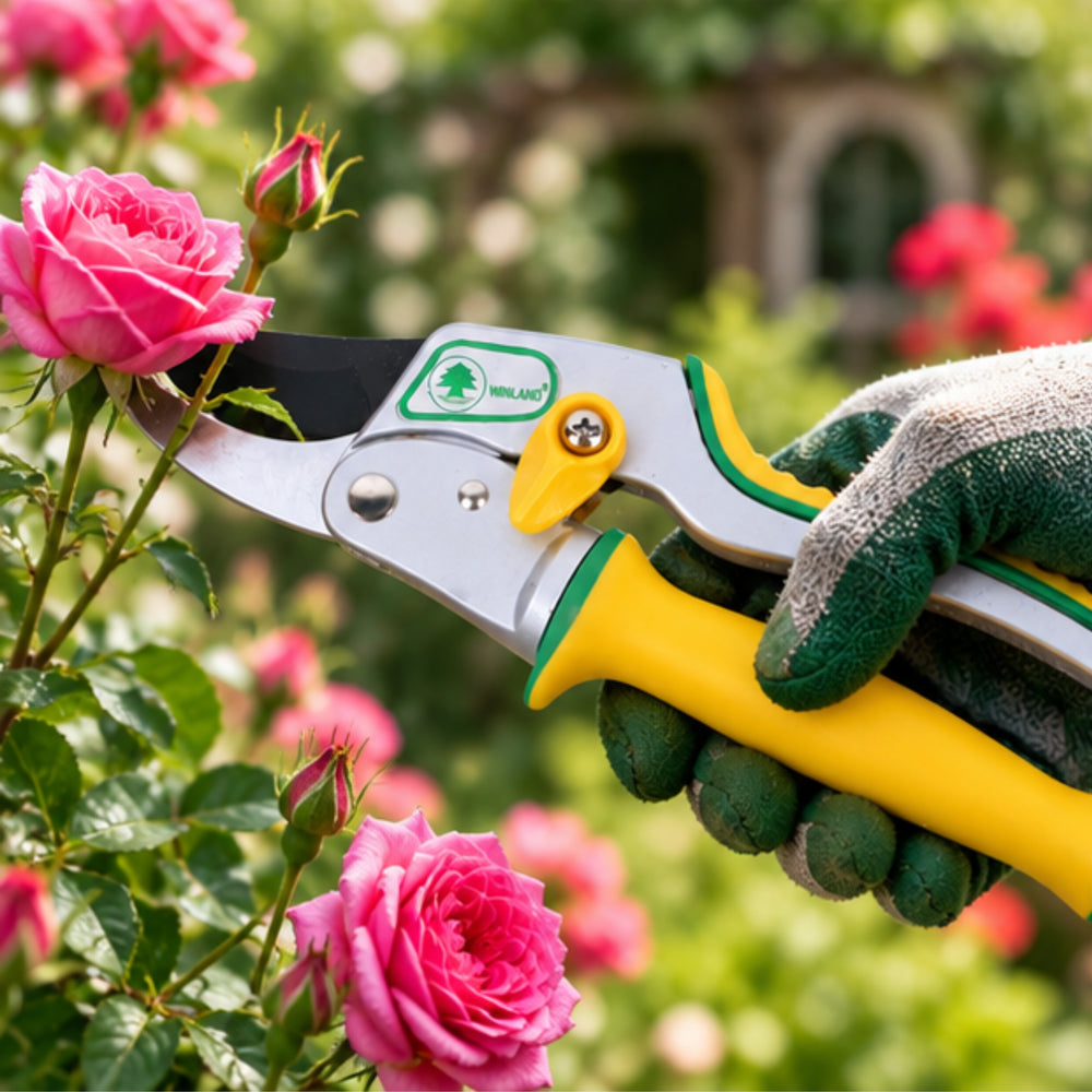 Winland Gardening Pruning Shears – Hand Pruners with Yellow and Green Ergonomic Handles