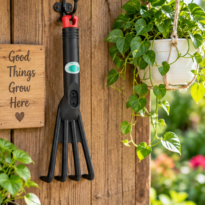 Ergonomic Hand Rake and Leaf Tiller Tool for Gardening – Weeding & Soil Cultivation