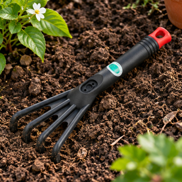 Ergonomic Hand Rake and Leaf Tiller Tool for Gardening – Weeding & Soil Cultivation