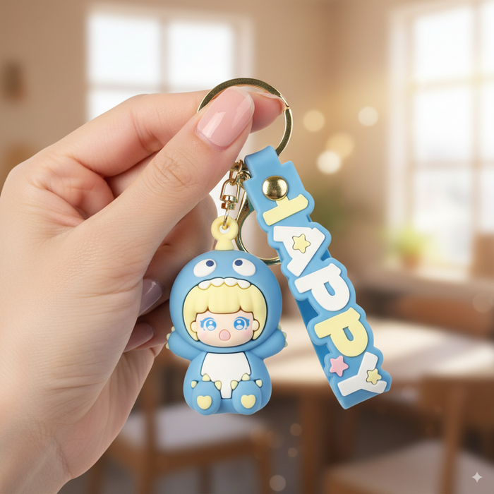 Wonderland Dinosaur Girl?Blue?Kechains, Cartoon Style Keychain & Bag Charms Fun & Functional Accessories for Bags and Keys