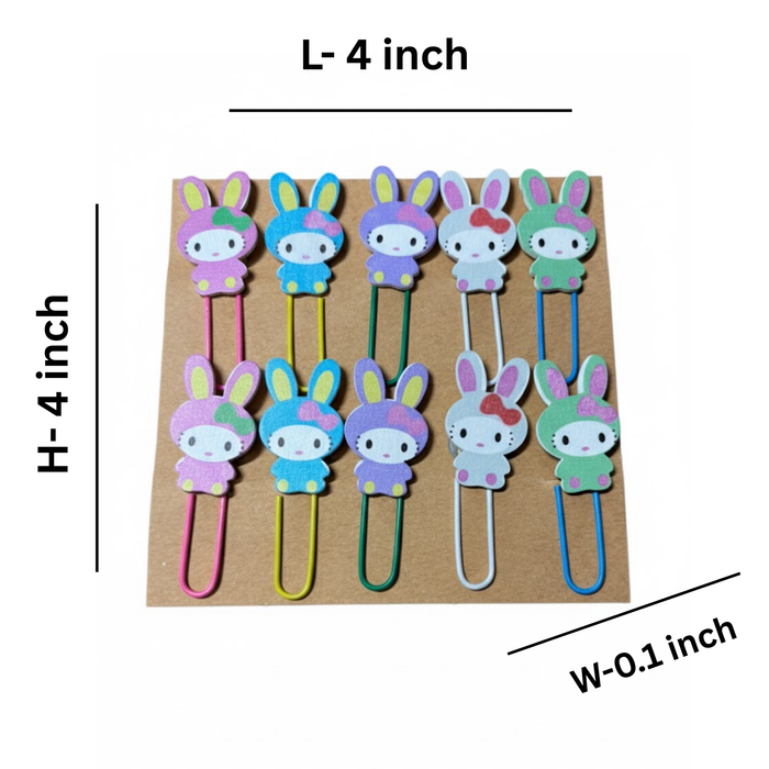 Wonderland Adorable Bunny Decorative Paper Clips | Cute Planner & Bookmark Clips (10 Pack)