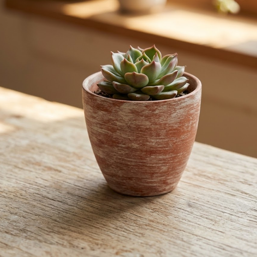 Hand-Finished Distressed Terracotta Planter – 5-Inch 