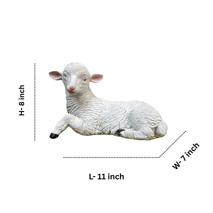8 Inch Sheep Statue for Garden Décor|Outdoor Décor for Garden, Yard, Lawn, Patio| Gifting Purpose| Balcony Decoration
