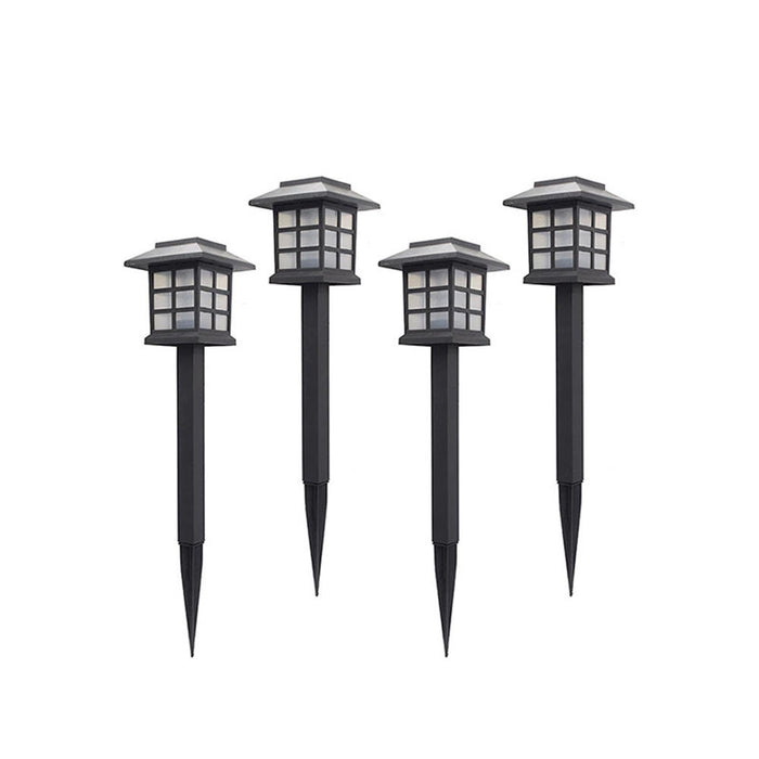 Solar Pathway Lights Outdoor – Classic Zen Lantern Waterproof LED Garden Lights for Walkway, Yard, and Landscape Decor (4 Pack)