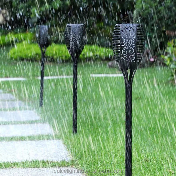Solar Mashall Flame Torch 4-Pack – Flickering LED Waterproof Pathway Lights