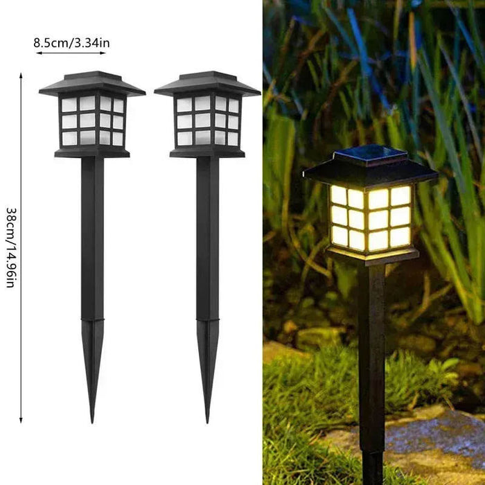 Solar Pathway Lights Outdoor – Classic Zen Lantern Waterproof LED Garden Lights for Walkway, Yard, and Landscape Decor (4 Pack)