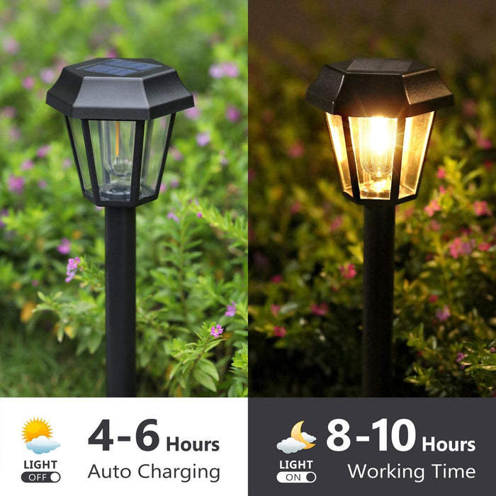 Set of 4 Solar Outdoor Pathway Lights