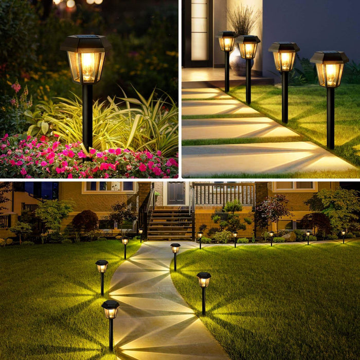Set of 4 Solar Outdoor Pathway Lights