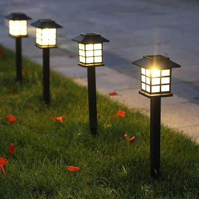 Solar Pathway Lights Outdoor – Classic Zen Lantern Waterproof LED Garden Lights for Walkway, Yard, and Landscape Decor (4 Pack)