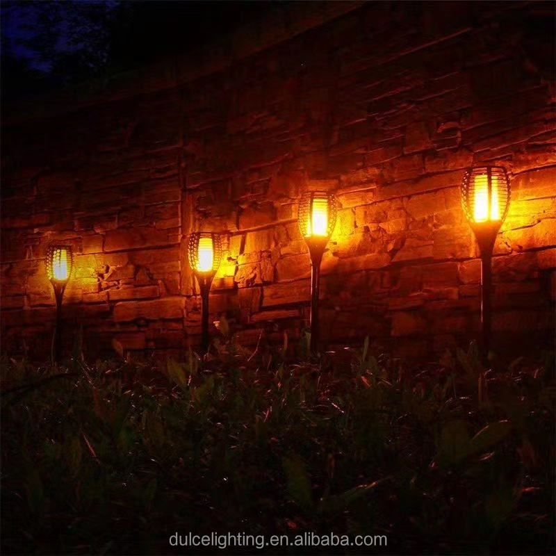 Solar Mashall Flame Torch 4-Pack – Flickering LED Waterproof Pathway Lights