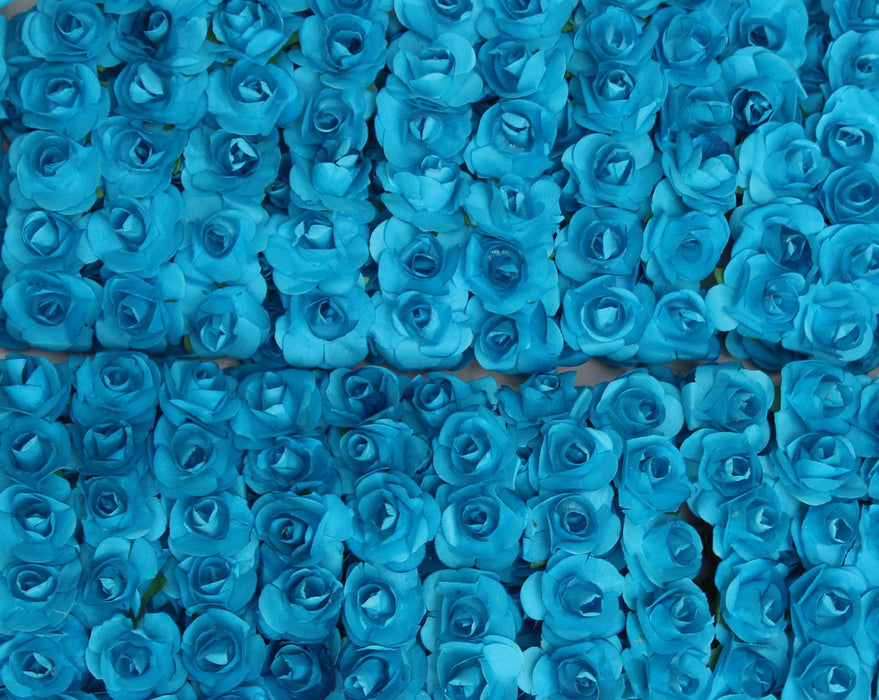 Wonderland Artificial Flower with Flexible Wire Stem | Lightweight Foam Flower Decoration | 144 Pc (Blue #2) | Perfect for Cake Toppers, Crafts, Bouquets & DIY Décor