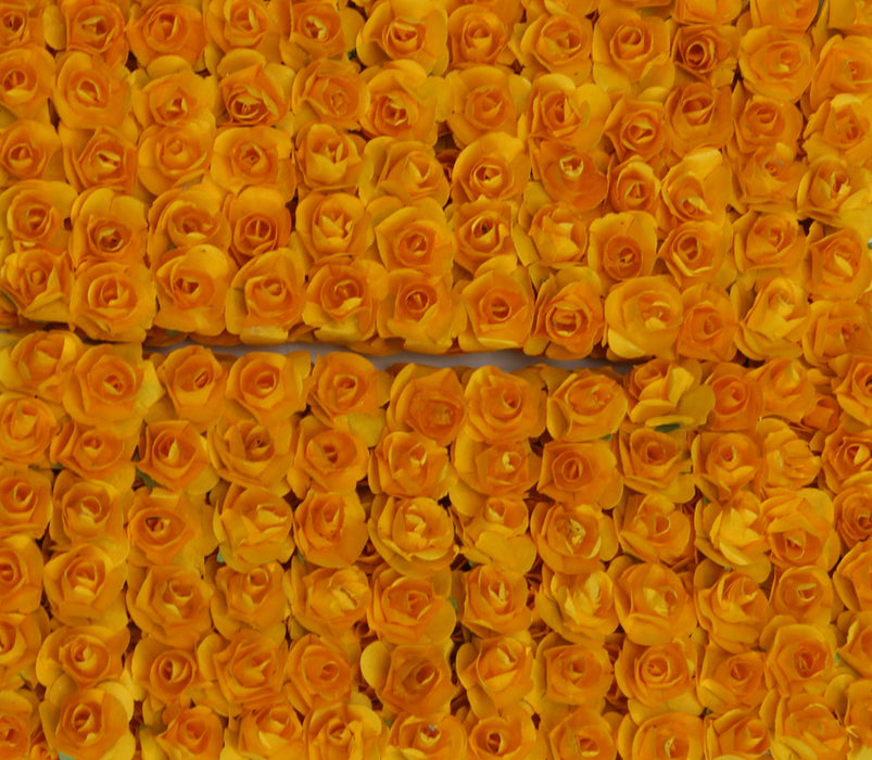 Wonderland Artificial Flower with Flexible Wire Stem | Lightweight Foam Flower Decoration | 144 Pc (Orange) | Perfect for Cake Toppers, Crafts, Bouquets & DIY Décor