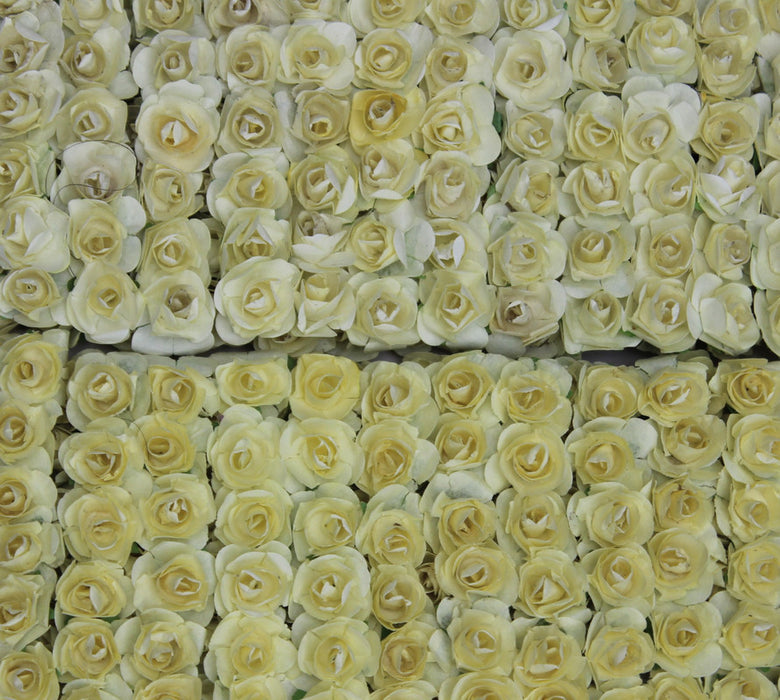 Wonderland Artificial Flower with Flexible Wire Stem | Lightweight Foam Flower Decoration | 144 Pc (Butter Color) | Perfect for Cake Toppers, Crafts, Bouquets & DIY Décor