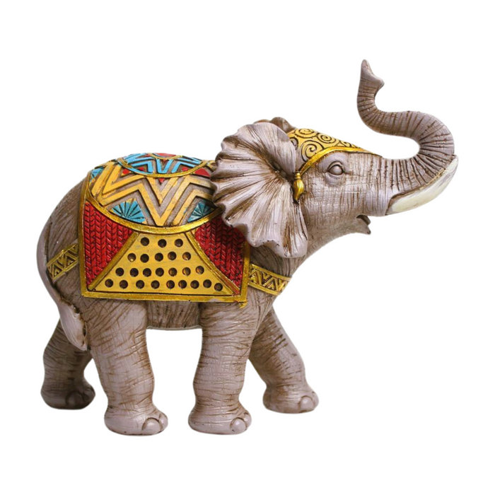 Wonderland Colorful (PACK OF 2) Elephant Resin statue, table decoration, home décor, gifting